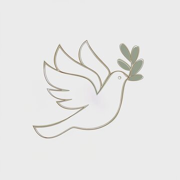 illustration of a white dove with a branch in its beak