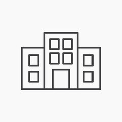 Office buildings thin line vector icon.