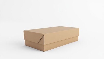 Simple flatbread box mockup on a white background, featuring clear edges and ample blank space for personalized branding.