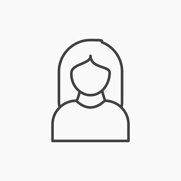 recommend clip art: Woman thin line vector icon.