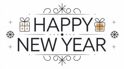 Minimalist Happy New Year Banner