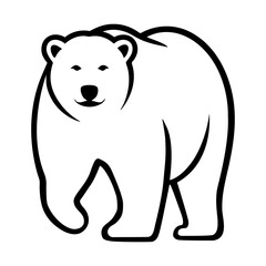 Polar bear line art. Vector illustration