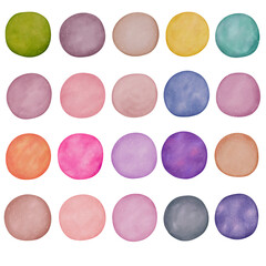 Watercolor Gradient Circle Illustration Set