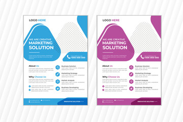 a bundle of 2 templates of different colors a4 flyer template,modern business flyer template & perfect for creative professional business, editable.