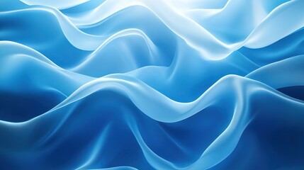 Obraz premium Ethereal Blue Waves: Smooth Fluid Texture in Light Reflections