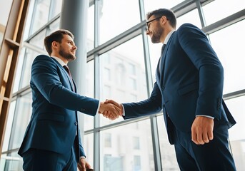 Businessmen Shaking Hands for Partnership, Merger, and Investment Success
