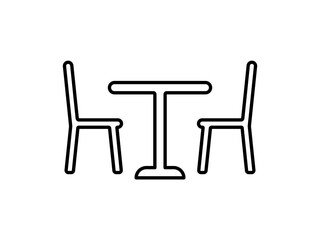 Fototapeta premium table chair icon vector illustration logo design simple flat pictogram, ui or ux symbol sign, isolated on white