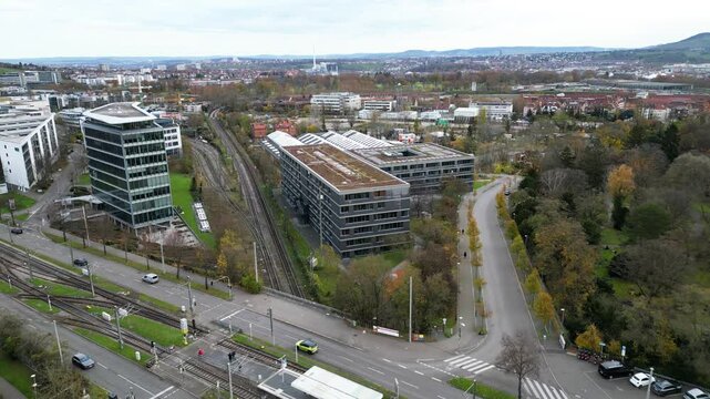 Eine Schule nahe zum Zentrum von Stuttgart, Deutschland.