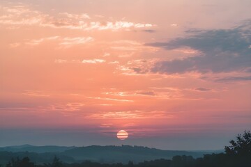 Obraz premium Sun and cloud combination in a soft color palette.