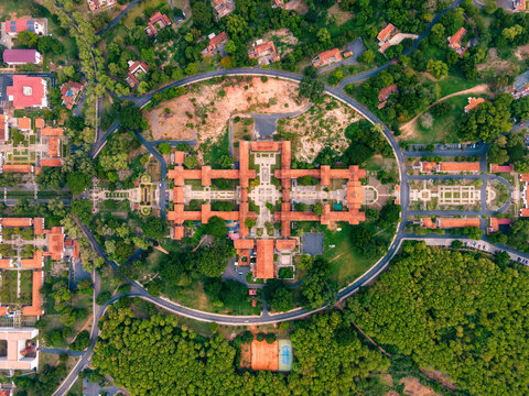 Aerial View of the Commonwealth Hall at the University of Ghana, Legon