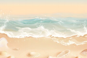 A gentle sandy beach background with a soft gradient from golden yellow to beige, creating a calm and inviting atmosphere