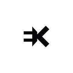 Obraz premium KE or EK logo and icon design