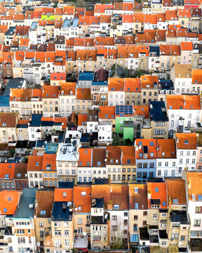 Aerial view of houses in Schaarbeek, Belgium