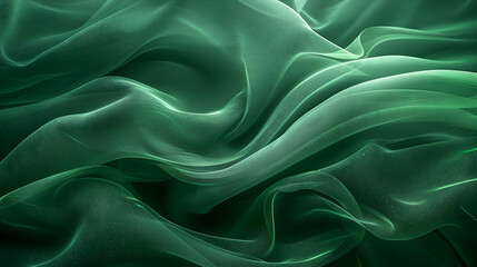 Obraz premium Abstract Green Wavy Background with Glitter