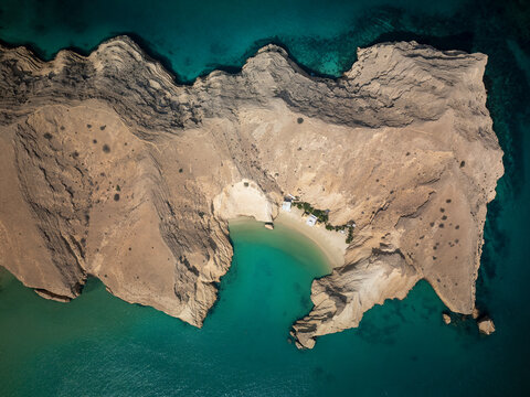 Aerial vies of Jazirat As Suh, Muscat, Oman.