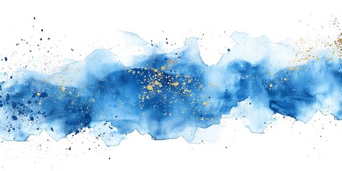 Obraz premium Watercolor Background Drawn by Brush: Soft Blue Paint Strokes Blending Seamlessly, Creating a Calm and Artistic Texture for Creative or Decorative Use