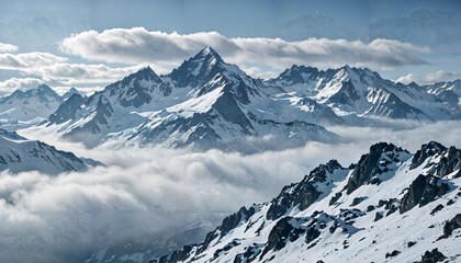 Obraz premium Sommets majestueux sous les nuages