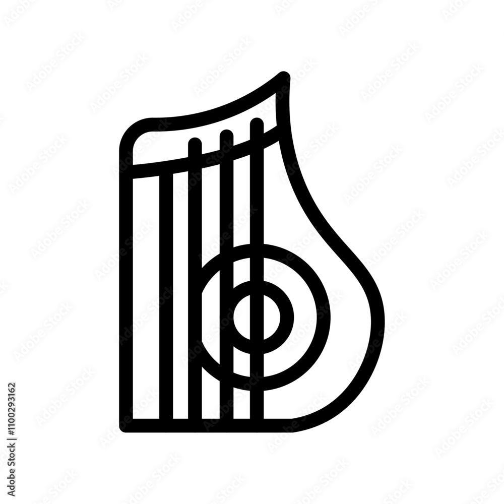 Aufkleber zither icon Outline vector for web ui