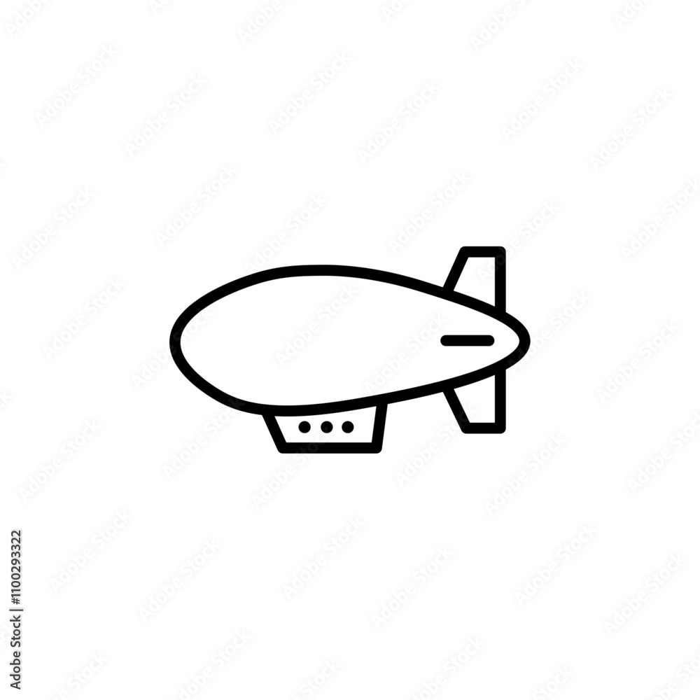 Aufkleber Airship icon Outline vector for web ui