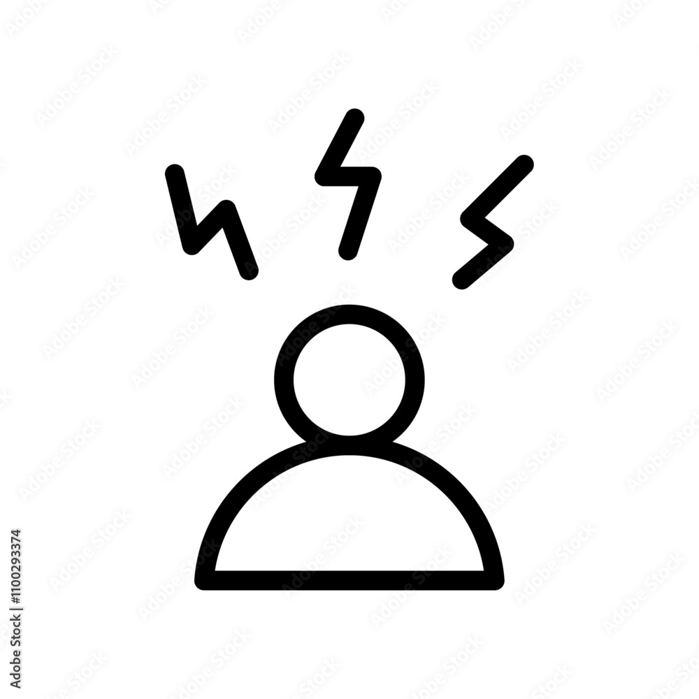Poster Angry person icon Outline vector for web ui