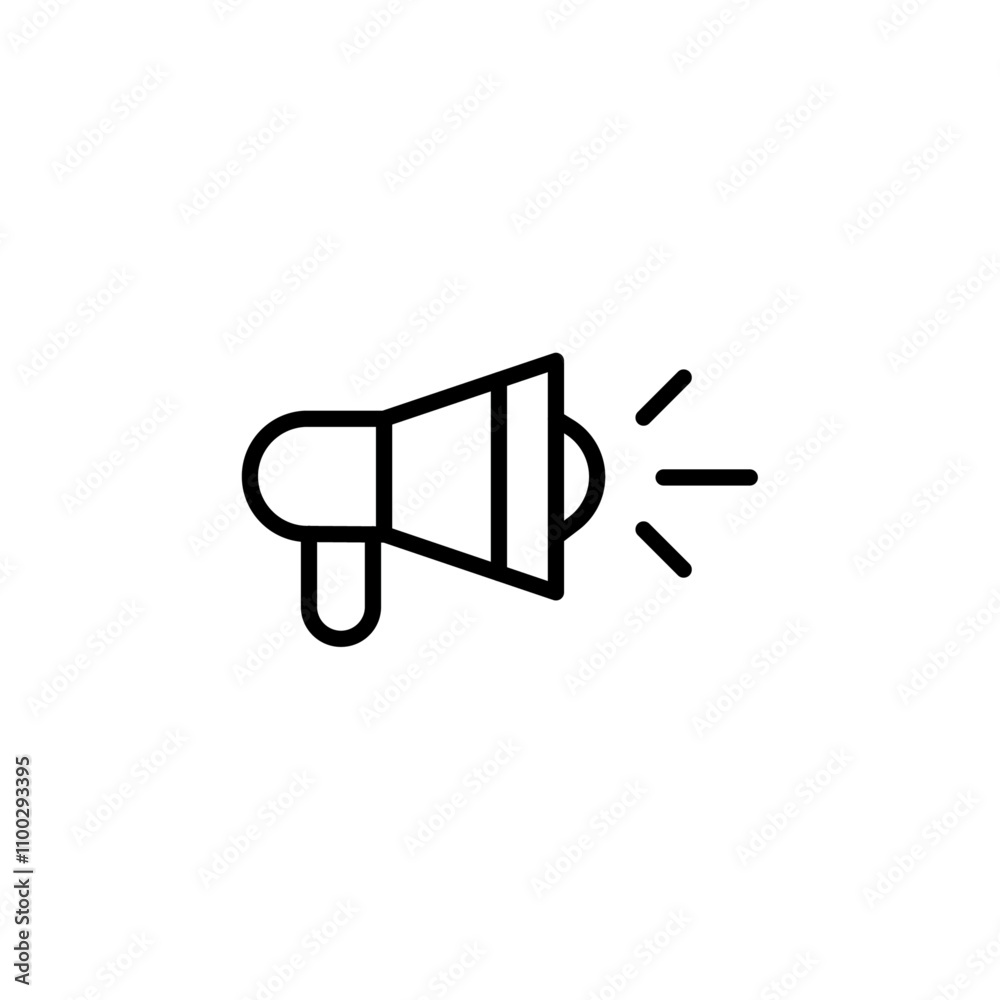 Aufkleber announce in loudspeaker icon Outline vector for web ui