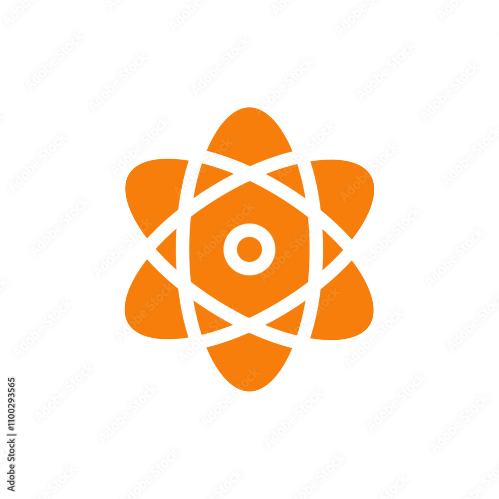 Poster Atom scientific icon Outline vector for web ui