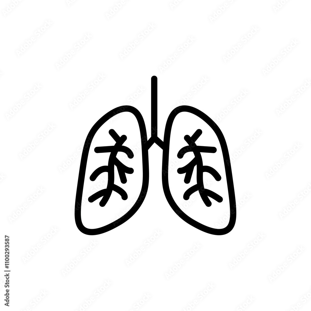 Poster Asthma icon Outline vector for web ui