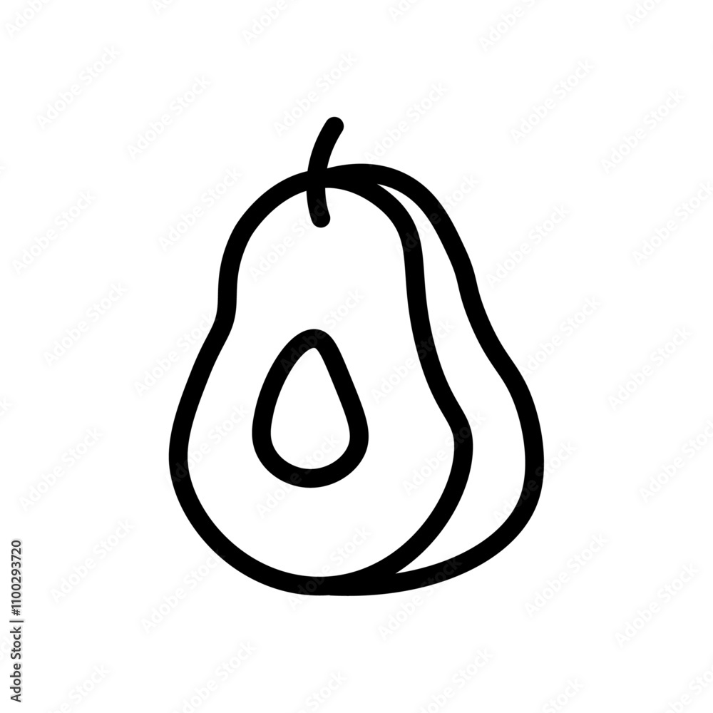 Aufkleber avocado icon Outline vector for web ui