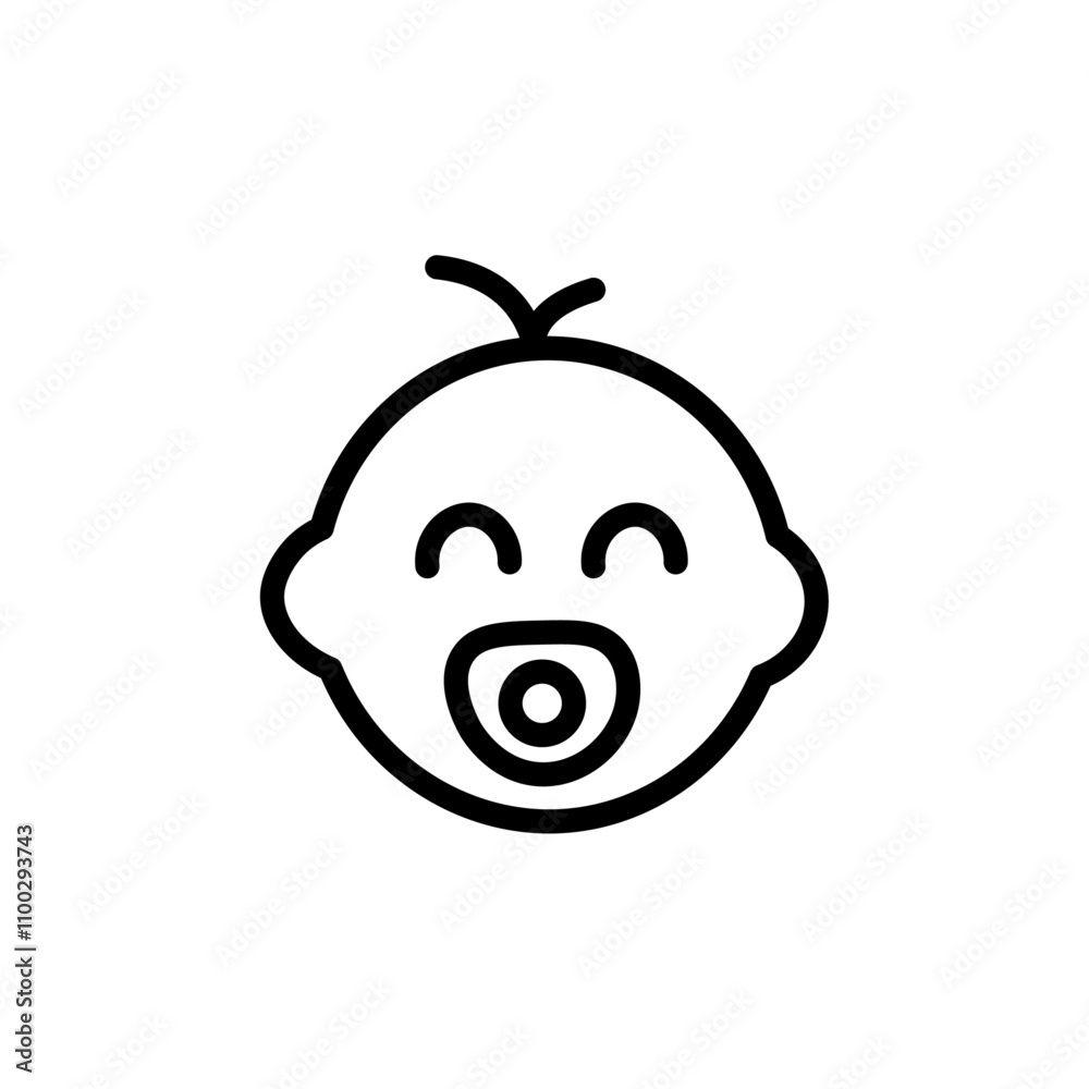 Poster baby face icon outline vector for web ui