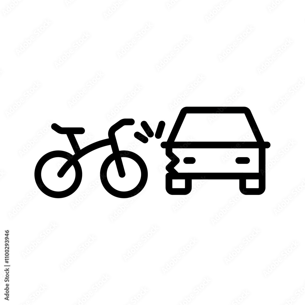 Poster becycle accident icon Outline vector for web ui