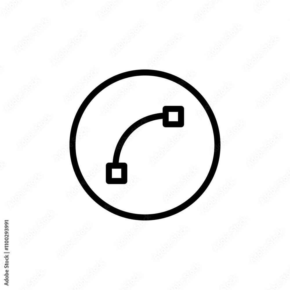 Aufkleber Bezier curve icon Outline vector for web ui