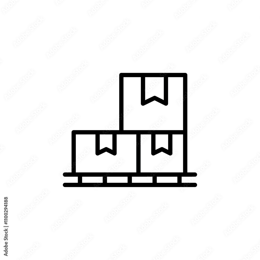 Poster box on a pallet icon Outline vector for web ui