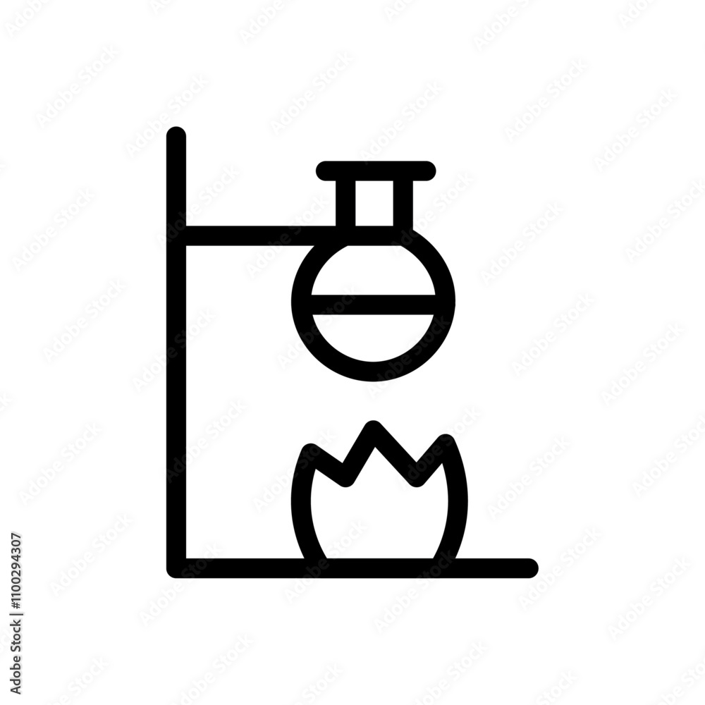 Aufkleber burner boiling chemical icon Outline vector for web ui