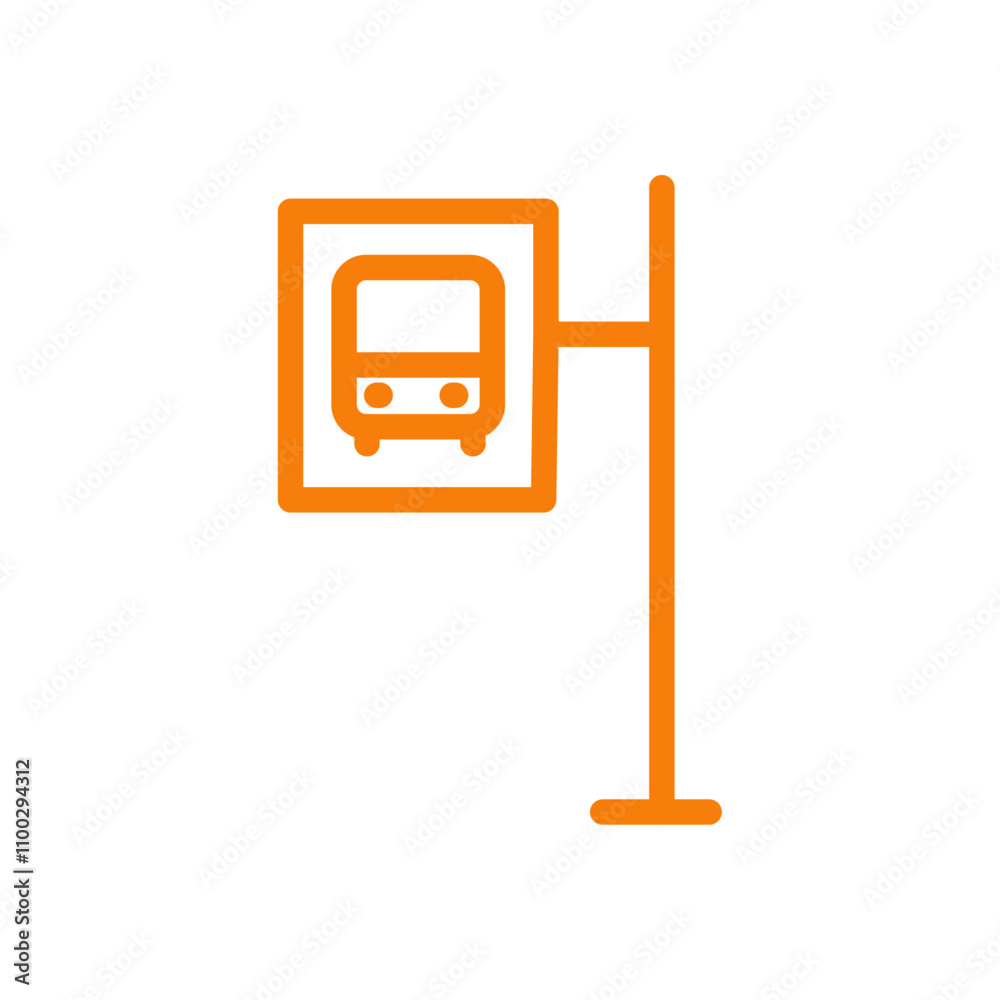 Leinwandbilder bus stop stand icon outline vector for web ui