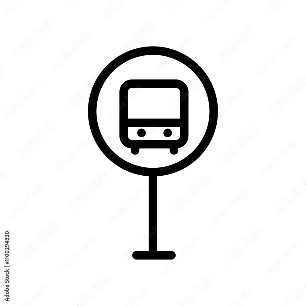 Aufkleber bus sign icon outline vector for web ui