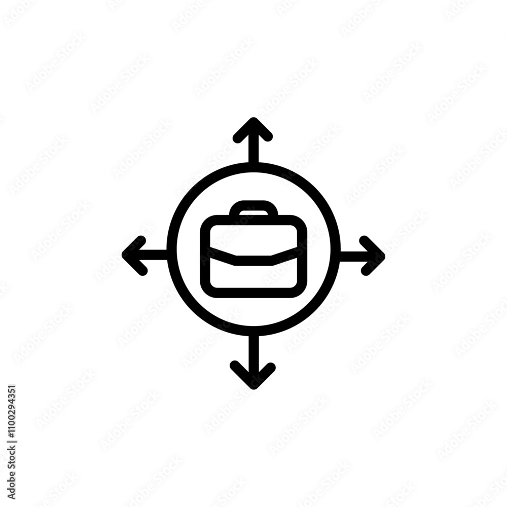 Poster Business expansion icon Outline vector for web ui