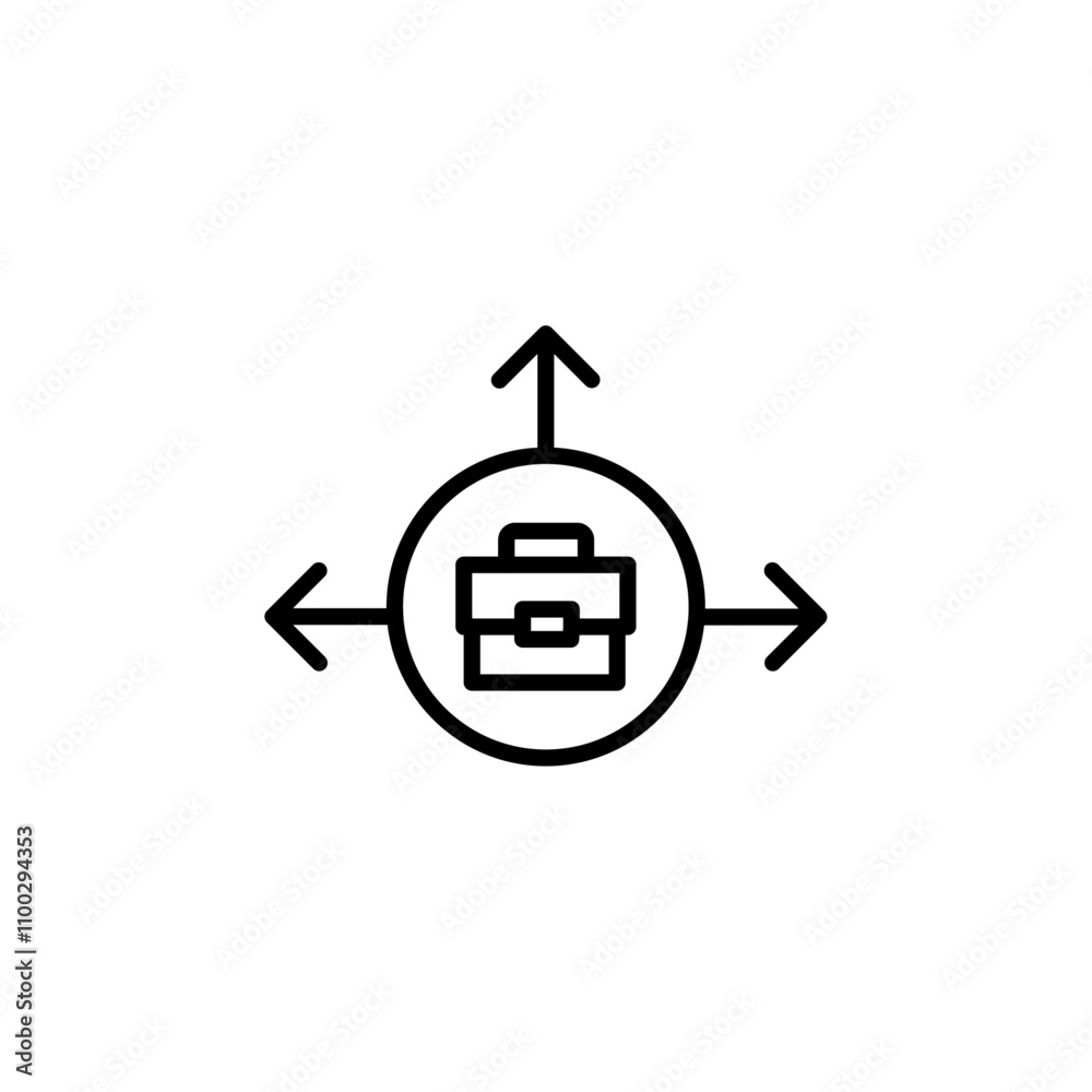 Poster Business expansion icon Outline vector for web ui