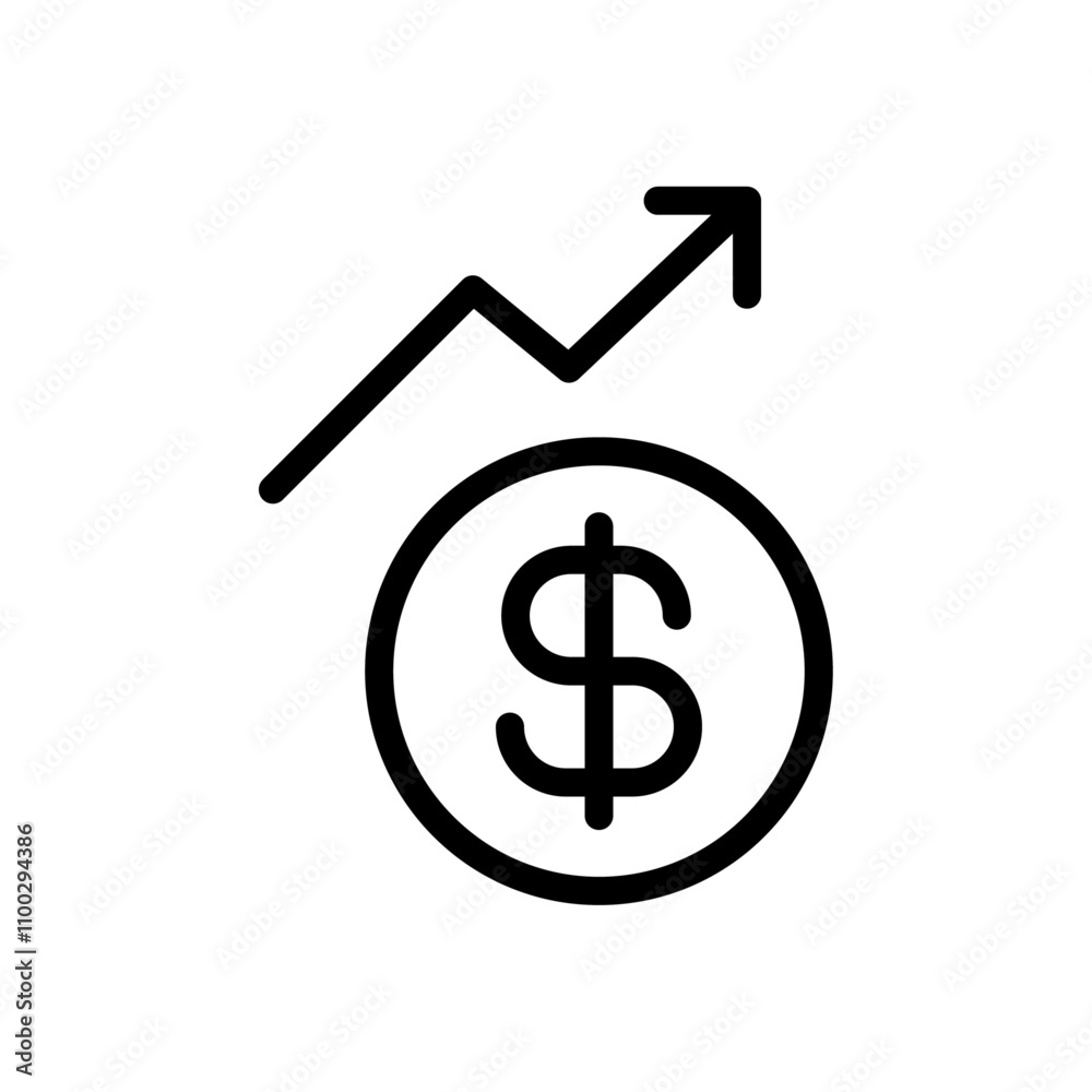Aufkleber business investments growth icon outline vector for web ui