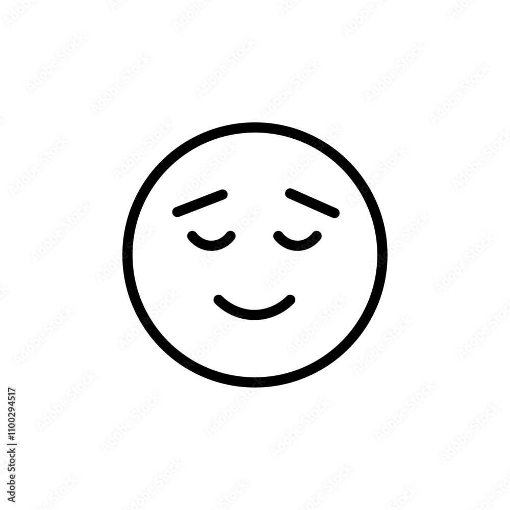 Poster Calm Emoji icon Outline vector for web ui
