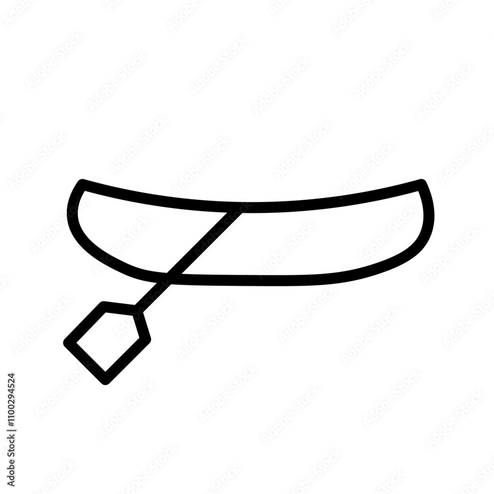 Poster canoe icon outline vector for web ui