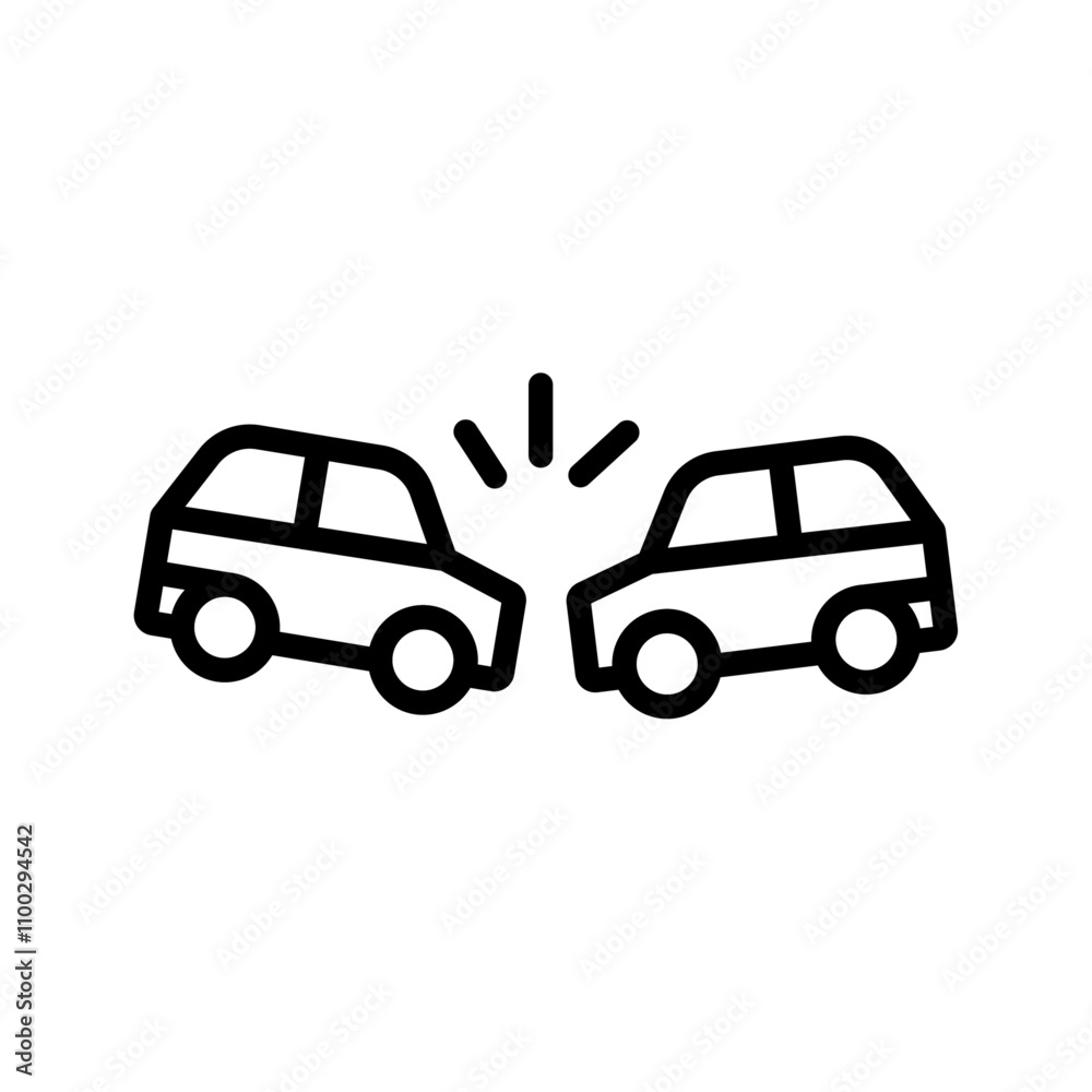 Poster car accident icon outline vector for web ui