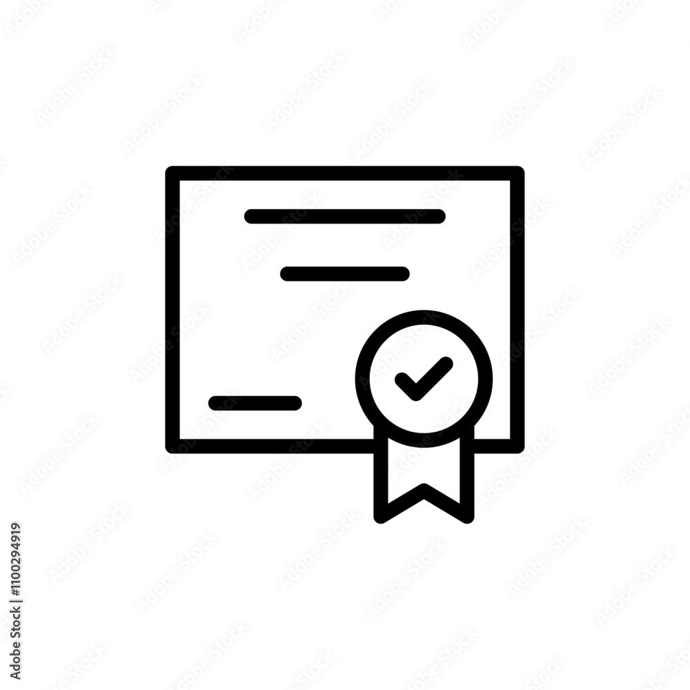 Aufkleber certificate icon Outline vector for web ui