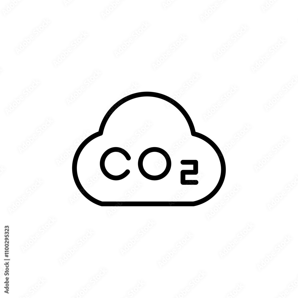 Aufkleber co2 gas carbon dioxide icon outline vector for web ui