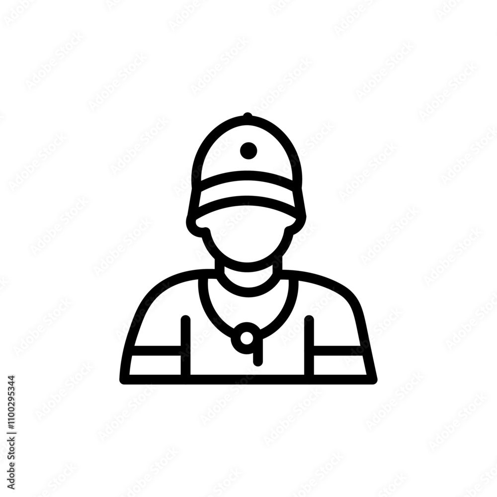 Aufkleber Coach icon Outline vector for web ui