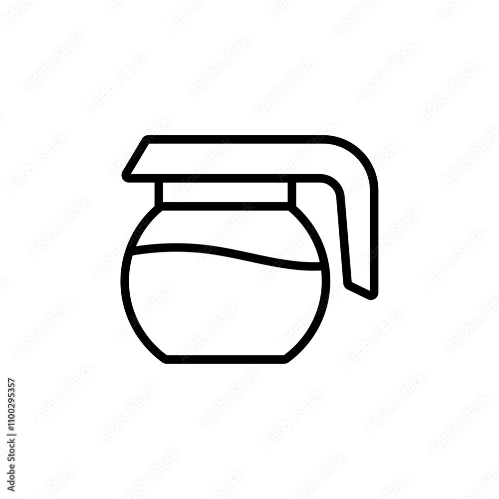 Aufkleber coffee pot icon Outline vector for web ui