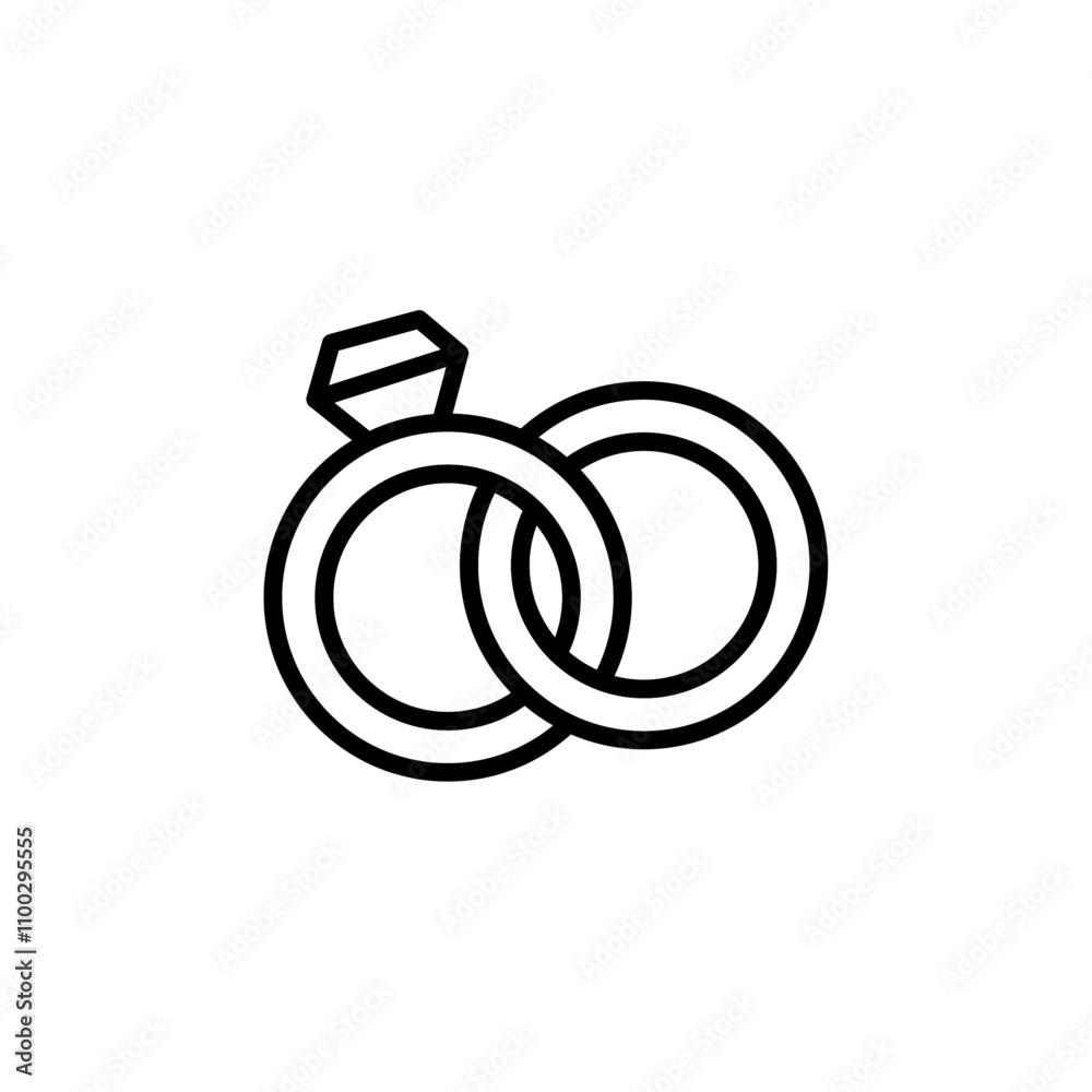 Poster couple ring icon outline vector for web ui