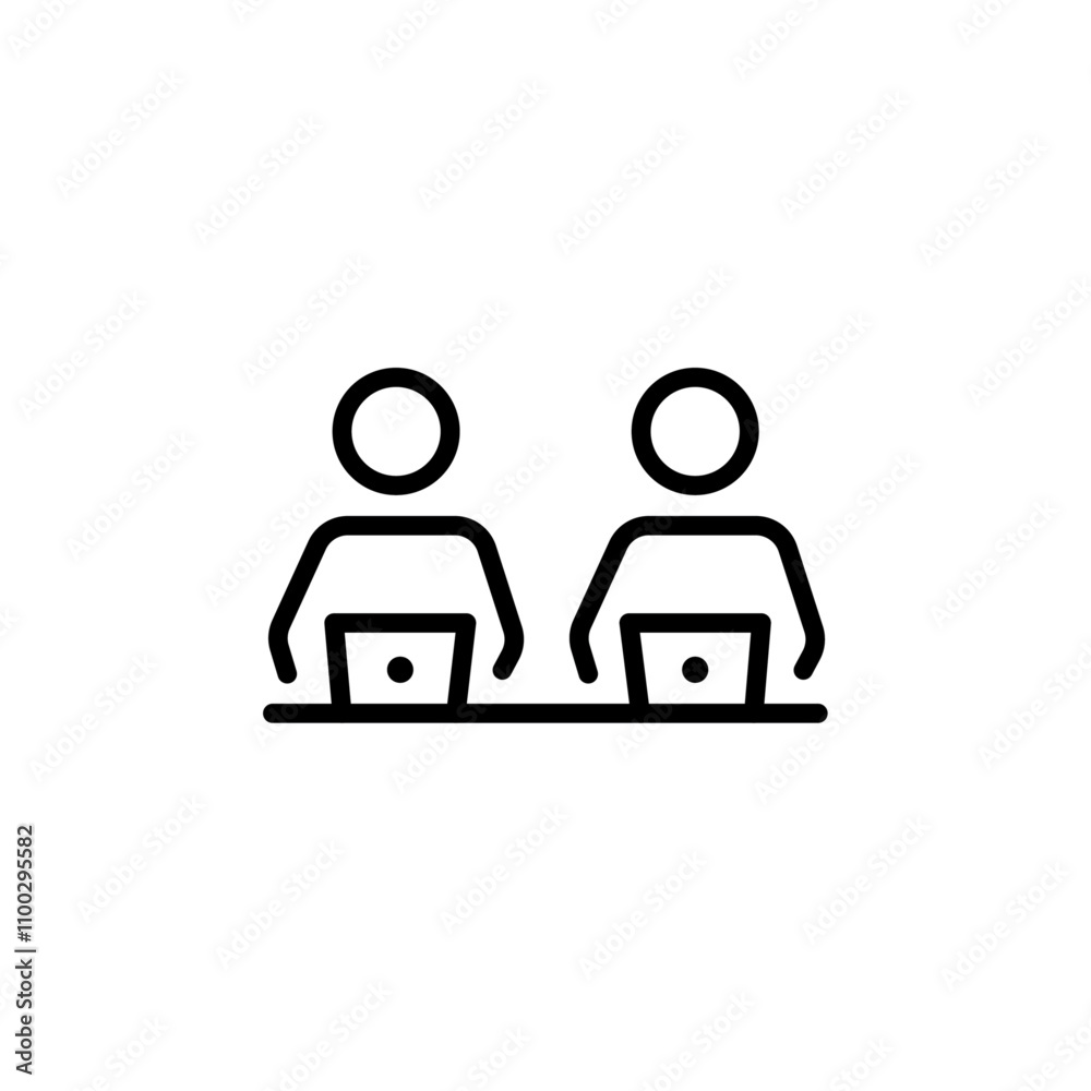 Aufkleber Coworking icon Outline vector for web ui