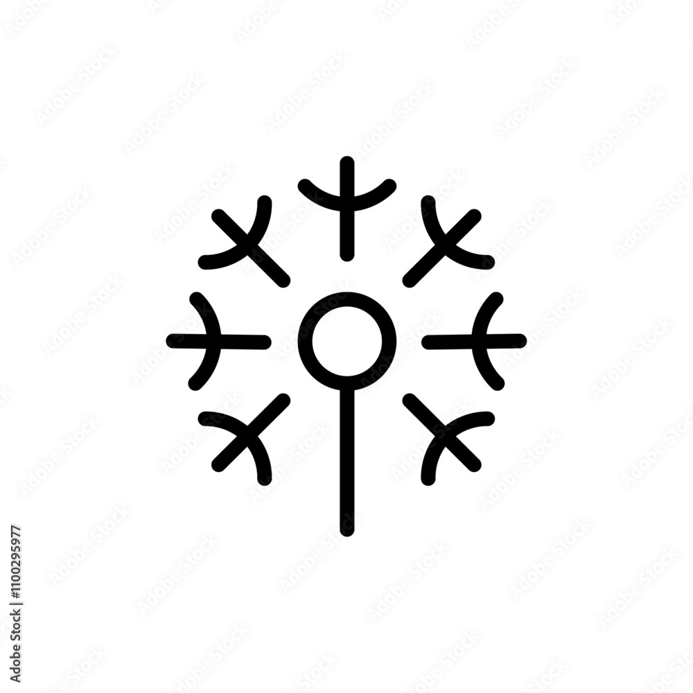 Poster dandelion icon Outline vector for web ui
