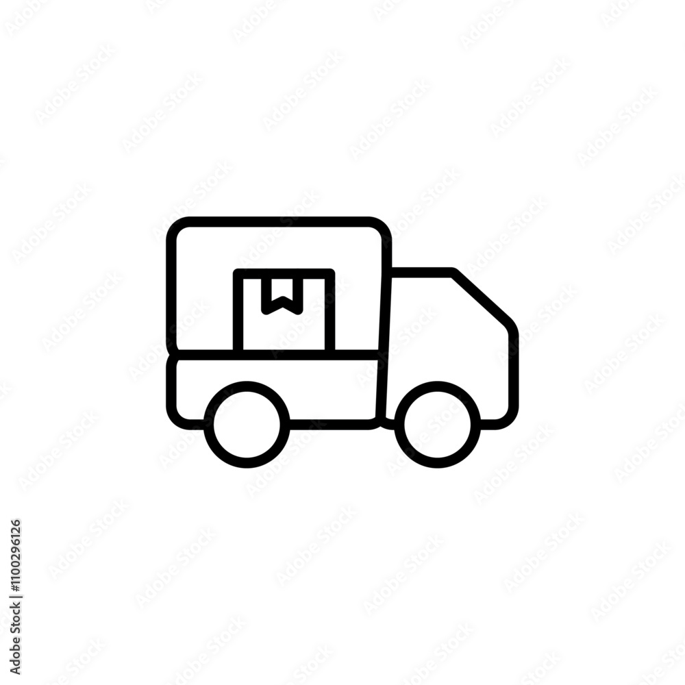 Poster delivery truck icon Outline vector for web ui