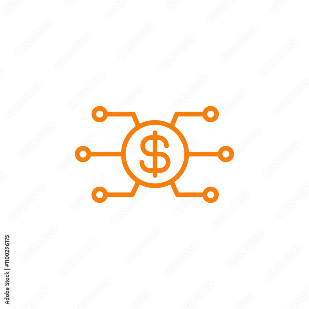 Poster digital currency icon outline vector for web ui